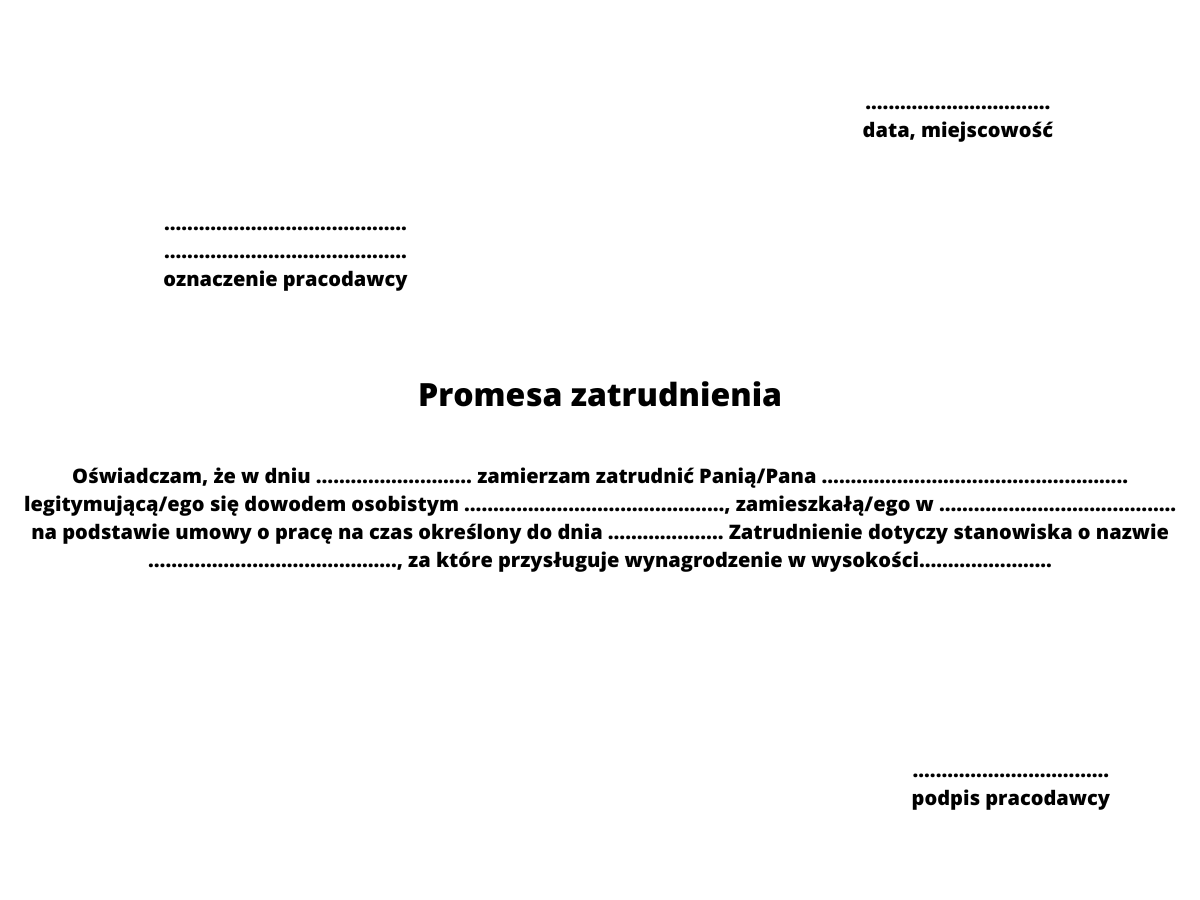 Wniosek O Dopuszczenie Podręcznika Wzór Promesa zatrudnienia - jak działa i na czym polega? - Biliti